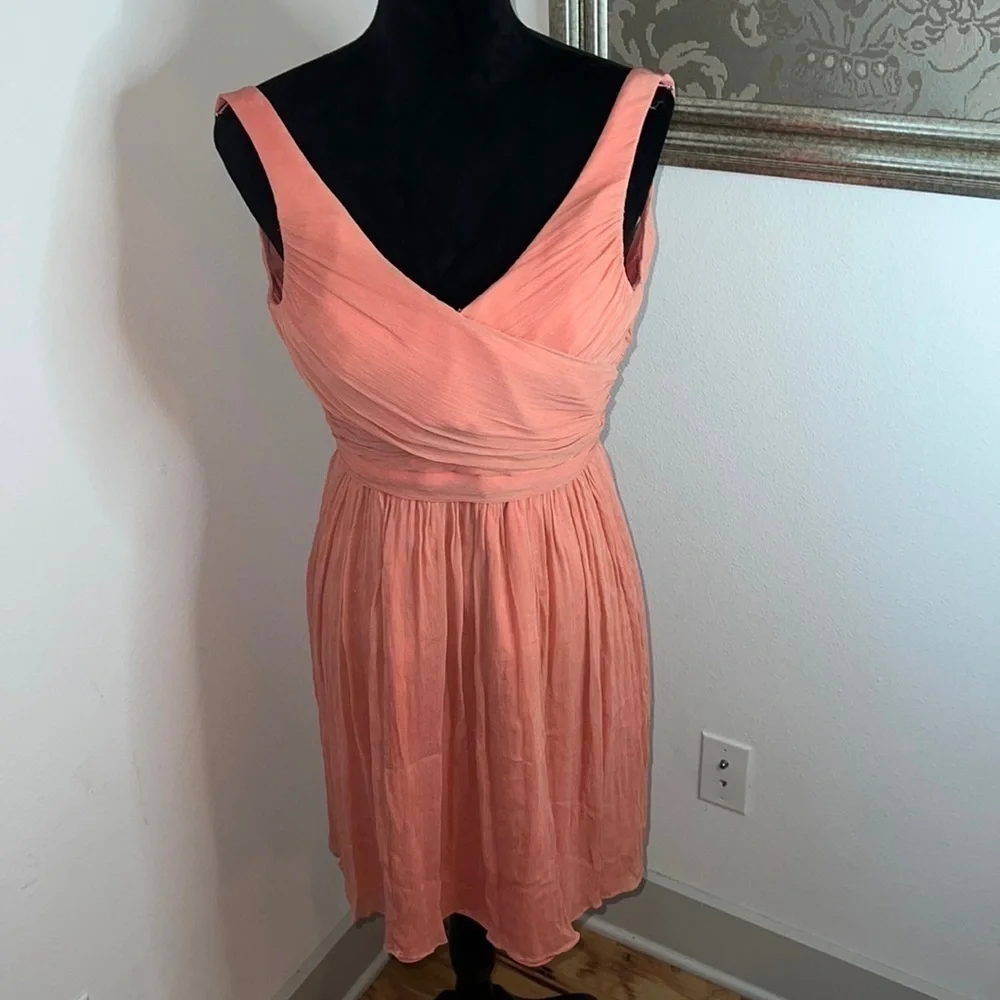 J. Crew 100%‎ Silk above the knee sleeveless textured formal dress Sz 00